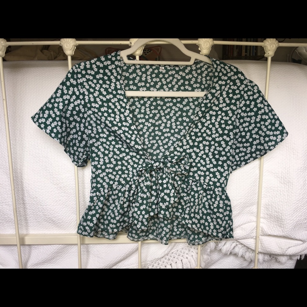 cute green tie top